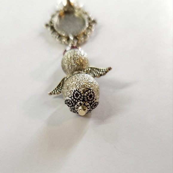 Handmade Beaded Angel & Photo Frame Ornament, Memorial or Wedding Bouquet Charm - Picture 5 of 9
